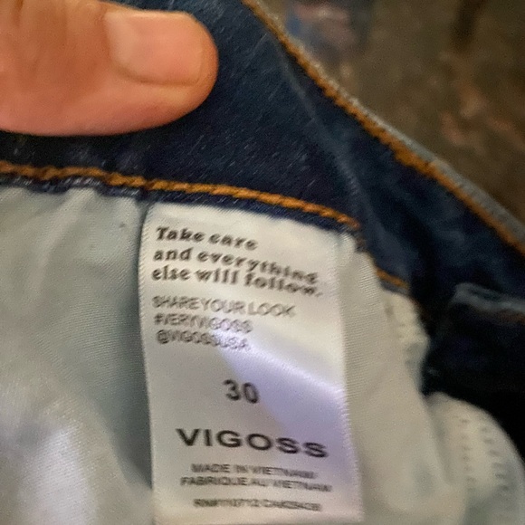 Vigoss Blue Denim Bell Bottom Jeans Waist=17 Rise=11 Inseam=32 New W/Tags - Picture 3 of 6